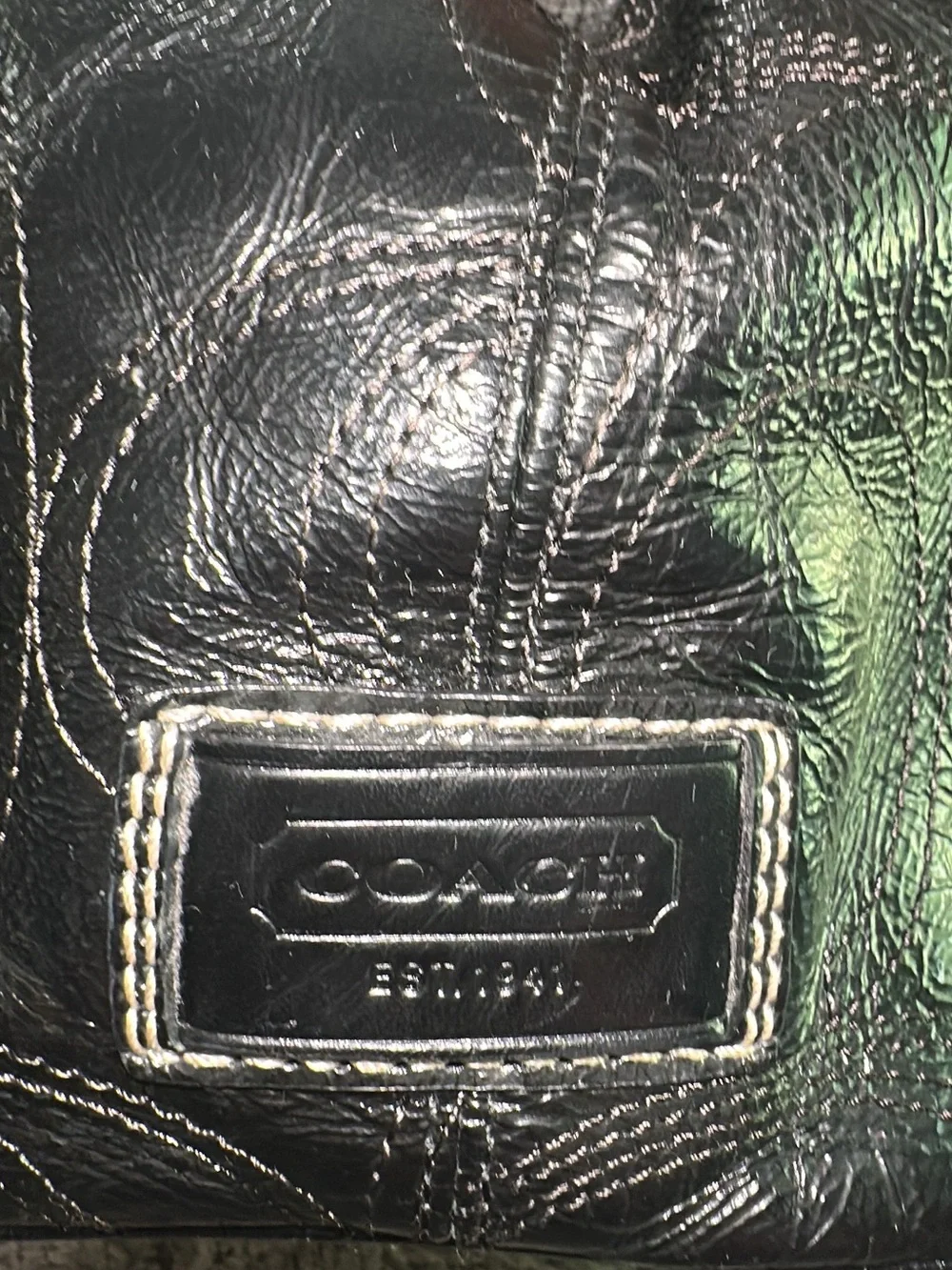 COACH Black Patent Leather F15658 purse/handbag. (Bags22)